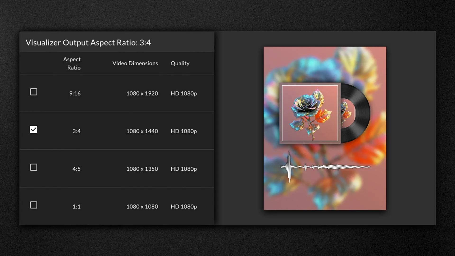 Vertical, Multi-Aspect Ratio Reactive Visualizers Available